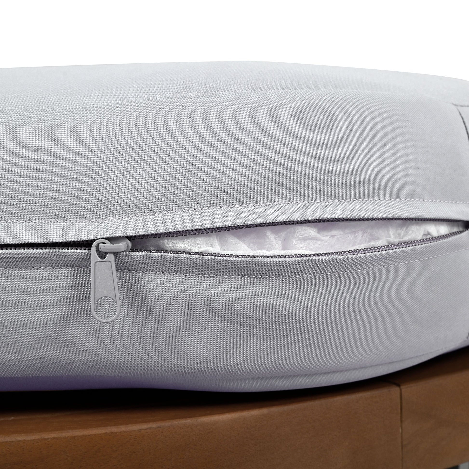 Luxury Modern 4 Piece Outdoor Iron Frame Conversation Set, Patio Chat Set With Acacia Wood Round Coffee Table For Backyard, Deck, Poolside, Indoor Use, Loveseat Arm Chairs, Gray Yes Sectional Gray Weather Resistant Frame Water Resistant Cushion Garden &