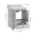 30'' Bathroom Vanity With Carrara Natural Marble Top And Backsplash, Bathroom Storage Cabinet With Doors And Drawers In Grey 1 Gray 2 Rust Resistant Bathroom Freestanding Traditional Mdf