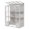 78 Inch Wooden Greenhouse Cold Frame With 4 Independent Skylights And 2 Folding Middle Shelves, Walk In Outdoor Greenhouse, White White Seats 2 Garden & Outdoor Casual Wood