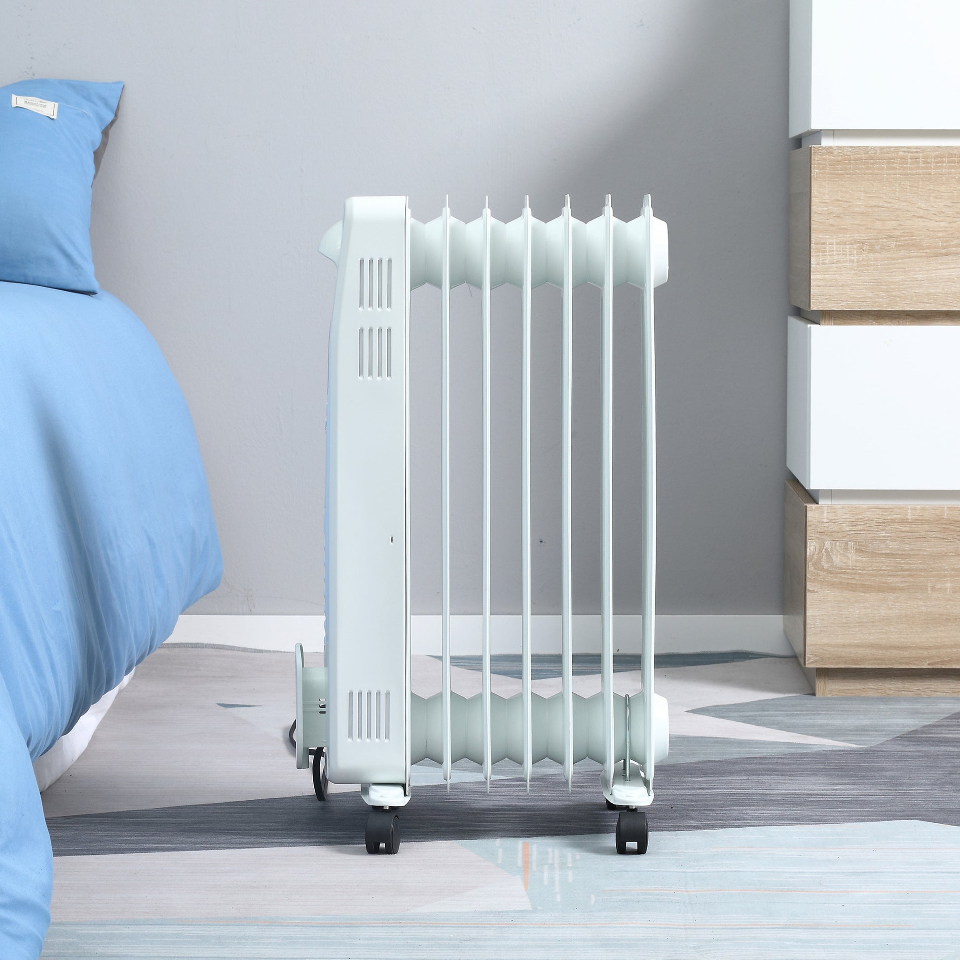 25.25" Electric Space Heater, Freestanding 161 Sq. Ft. Heater With 3 Modes, Timer, And Remote, 1500 W, White White Steel