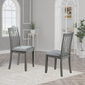 Wooden Dining Chairs Set Of 4, Kitchen Chair With Padded Seat, Upholstered Side Chair For Dining Room, Living Room, Gray Gray Dining Room Rubberwood Rubber Wood
