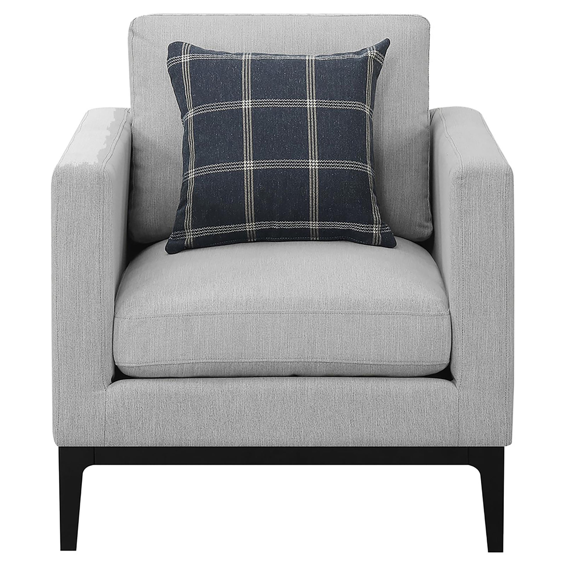 Light Grey Cushion Back Chair Grey Primary Living Space Spot Clean Transitional Accent Chairs Foam Upholstered