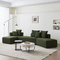 Curved Modular Sectional Sofa For Living Room, Oversized L Shaped Couch With Chaise Lounge Sofa Set, Upholstered Sofa With 3 Back Pillows & 2 Throw Pillow, For Home Office, Green Green Wood Primary Living Space Medium Soft Modern Foam Sherpa 6 Seat