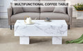 The White Coffee Table Has Patterns. Modern Rectangular Table, Suitable For Living Rooms And Apartments. 43.3