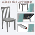 Wooden Dining Chairs Set Of 4, Kitchen Chair With Padded Seat, Upholstered Side Chair For Dining Room, Living Room, Gray Gray Dining Room Rubberwood Rubber Wood