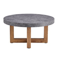A Modern Retro Circular Coffee Table With A Diameter Of 31.4 Inches, Made Of Mdf Material, Suitable For Living Rooms Grey Mdf