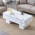 The White Coffee Table Has Patterns. Modern Rectangular Table, Suitable For Living Rooms And Apartments. 43.3
