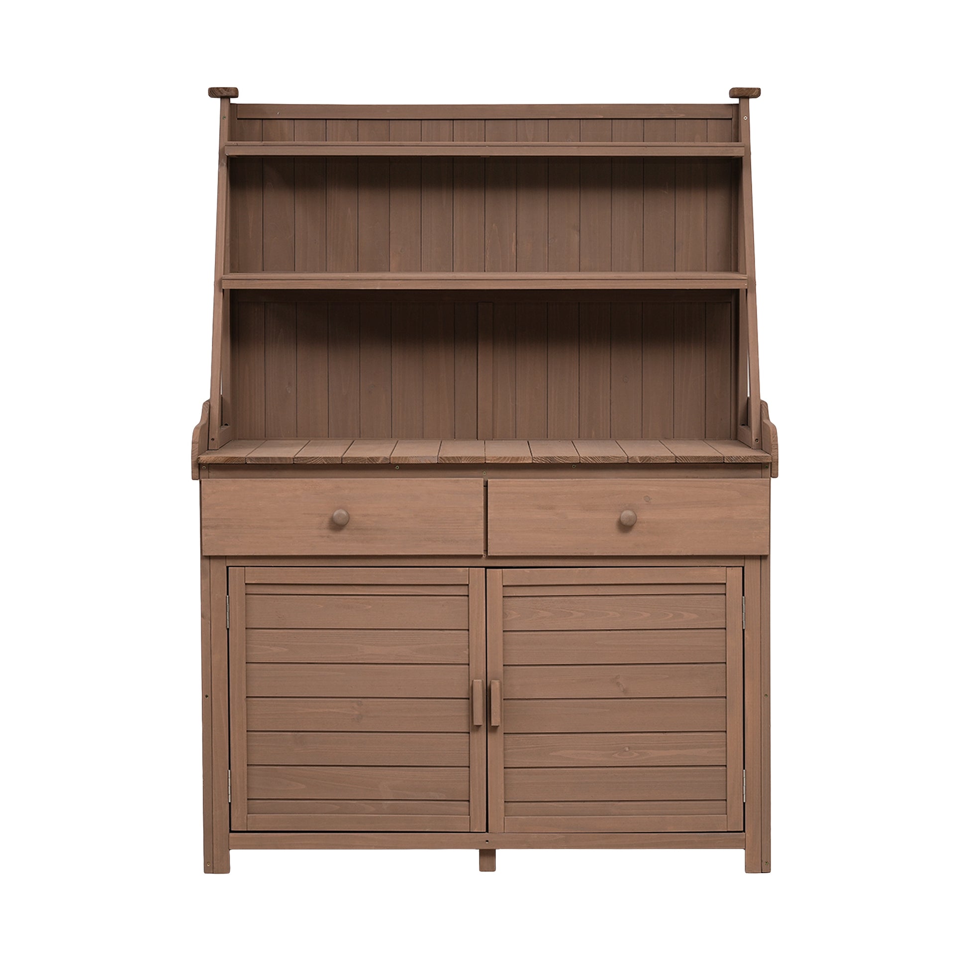 65Inch Garden Potting Bench Table, Fir Wood Workstation With Storage Shelf, Drawer And Cabinet, Brown Brown Water Resistant Frame Garden & Outdoor Rustic Wood
