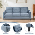 Couch Comfortable Sectional Couches And Sofas For Living Room Bedroom Office Small Space Gray Velvet 3 Seat