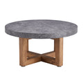 A Modern Retro Circular Coffee Table With A Diameter Of 31.4 Inches, Made Of Mdf Material, Suitable For Living Rooms Grey Mdf