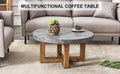 A Modern Retro Circular Coffee Table With A Diameter Of 31.4 Inches, Made Of Mdf Material, Suitable For Living Rooms Grey Mdf