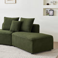 Curved Modular Sectional Sofa For Living Room, Oversized L Shaped Couch With Chaise Lounge Sofa Set, Upholstered Sofa With 3 Back Pillows & 2 Throw Pillow, For Home Office, Green Green Wood Primary Living Space Medium Soft Modern Foam Sherpa 6 Seat