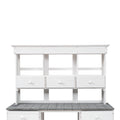 Garden Potting Bench Table, Rustic And Sleek Design With Multiple Drawers And Shelves For Storage, White And Gray White Gray Garden & Outdoor Rustic Wood