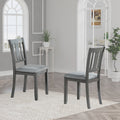 Wooden Dining Chairs Set Of 4, Kitchen Chair With Padded Seat, Upholstered Side Chair For Dining Room, Living Room, Gray Wood Gray Solid Back Seats 4 Dining Room Rubberwood Rubber Wood