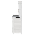 Garden Potting Bench Table, Rustic And Sleek Design With Multiple Drawers And Shelves For Storage, White And Gray White Gray Garden & Outdoor Rustic Wood
