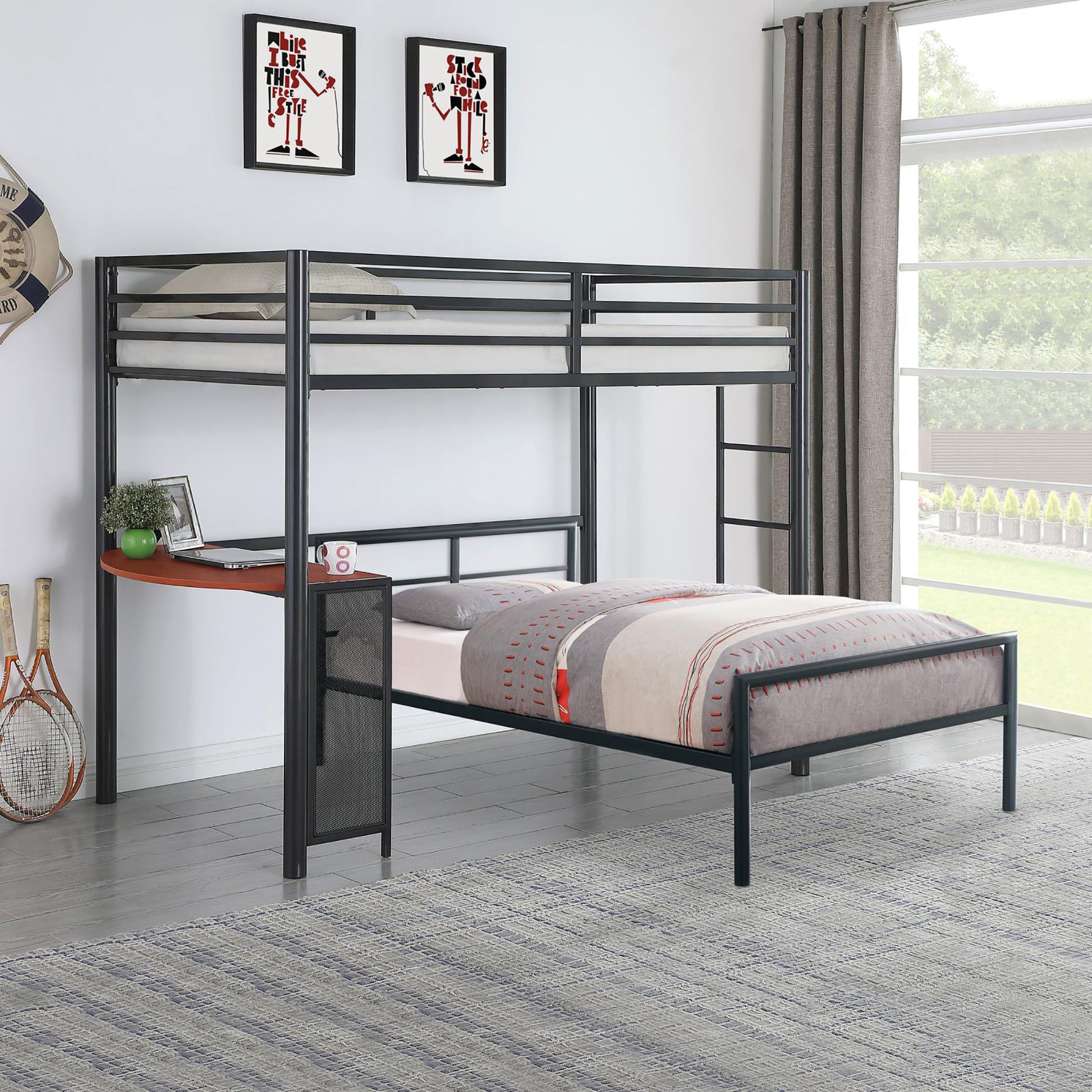 Gunmetal Twin Metal Bed Twin Grey Metal Bedroom Contemporary,Modern Bed Frame Metal