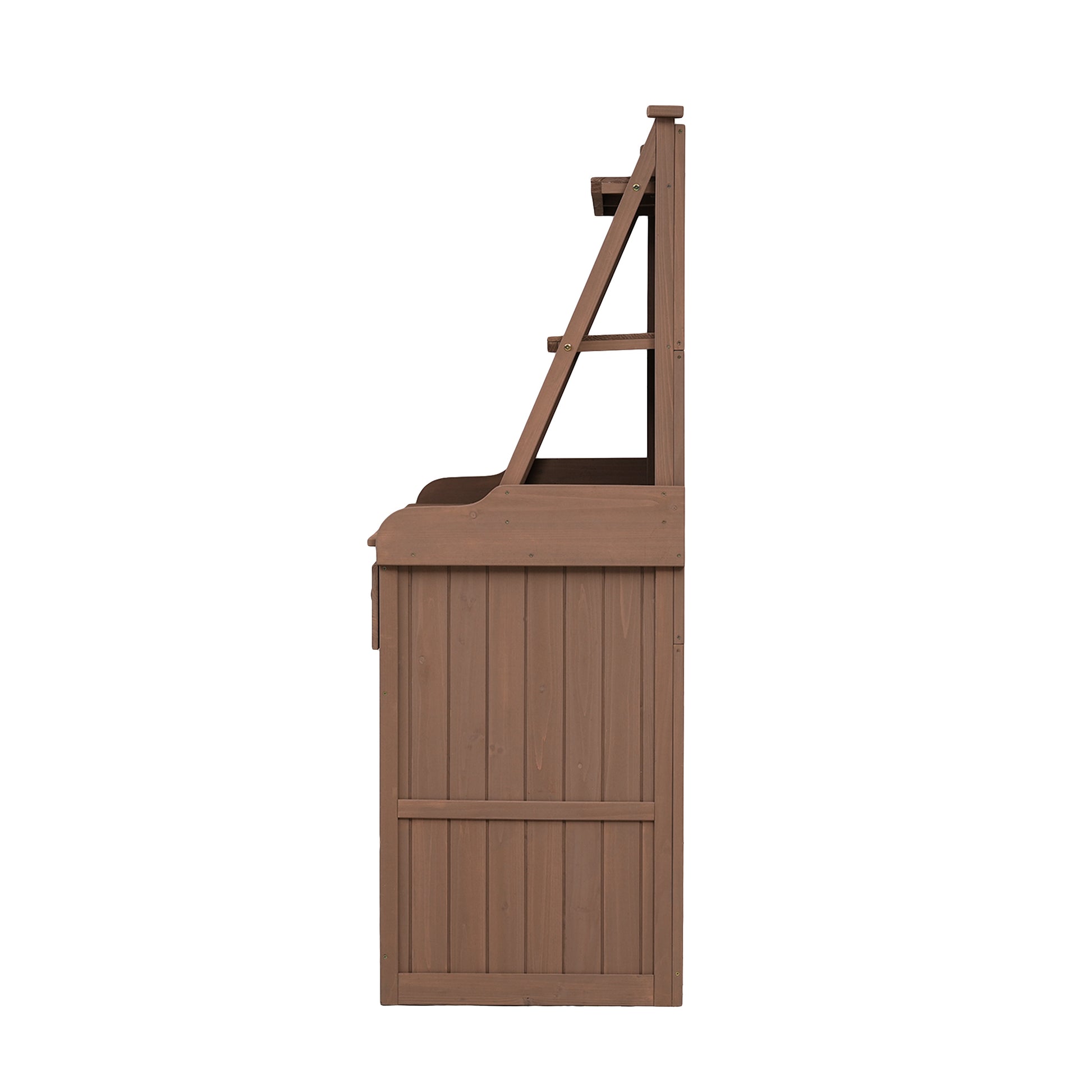 65Inch Garden Potting Bench Table, Fir Wood Workstation With Storage Shelf, Drawer And Cabinet, Brown Brown Water Resistant Frame Garden & Outdoor Rustic Wood