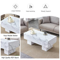 The White Coffee Table Has Patterns. Modern Rectangular Table, Suitable For Living Rooms And Apartments. 43.3