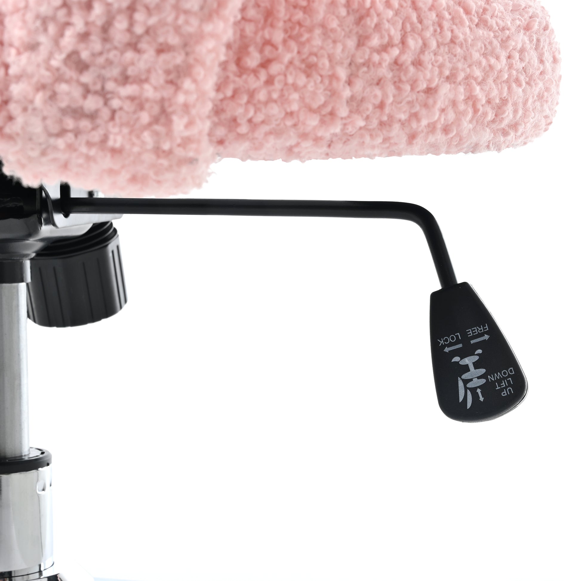 360 Swivel Height Adjustable,Swivel Chair,Teddy Fabric,Home Office Chair Pink Teddy