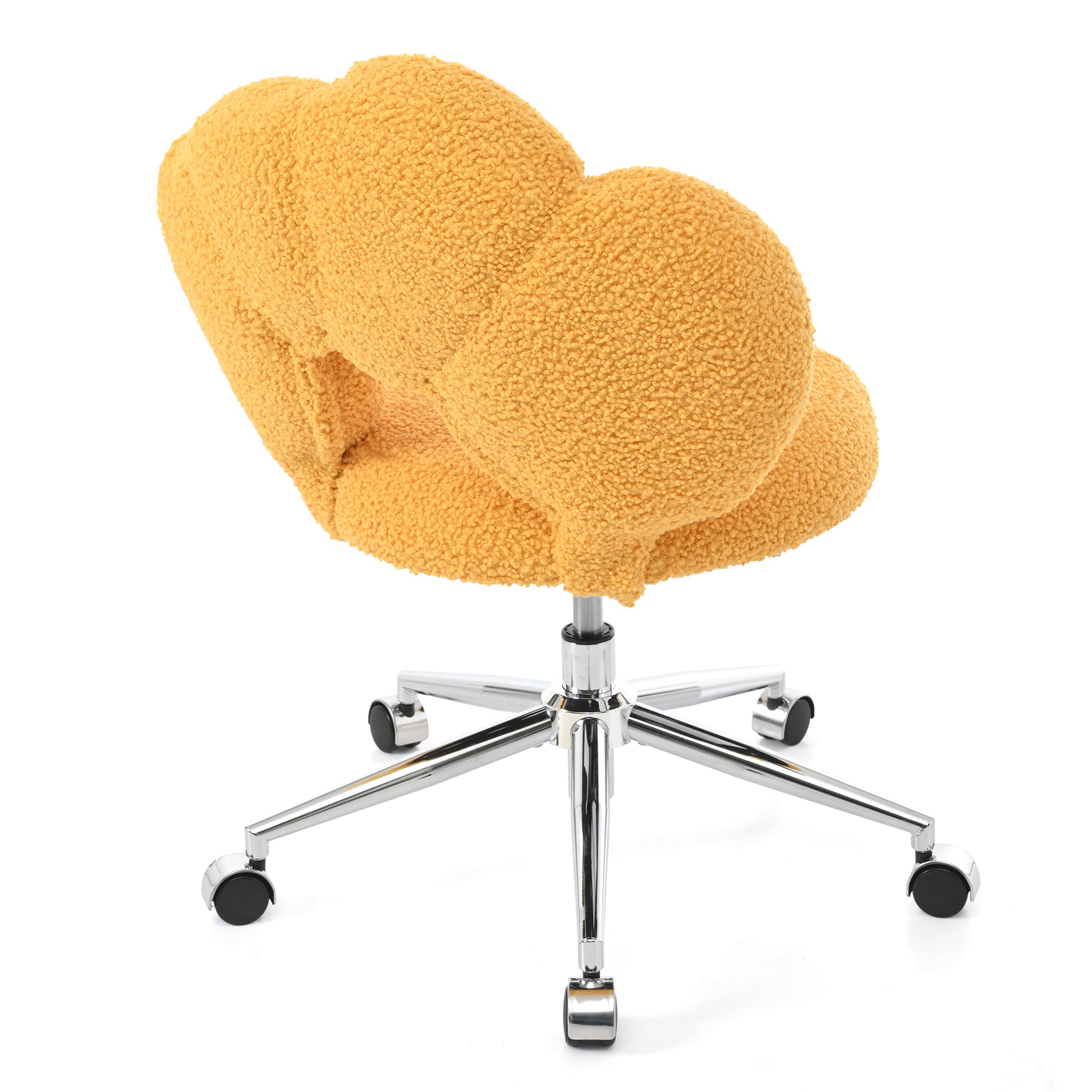 360 Swivel Height Adjustable,Swivel Chair,Teddy Fabric,Home Office Chair Yellow Teddy