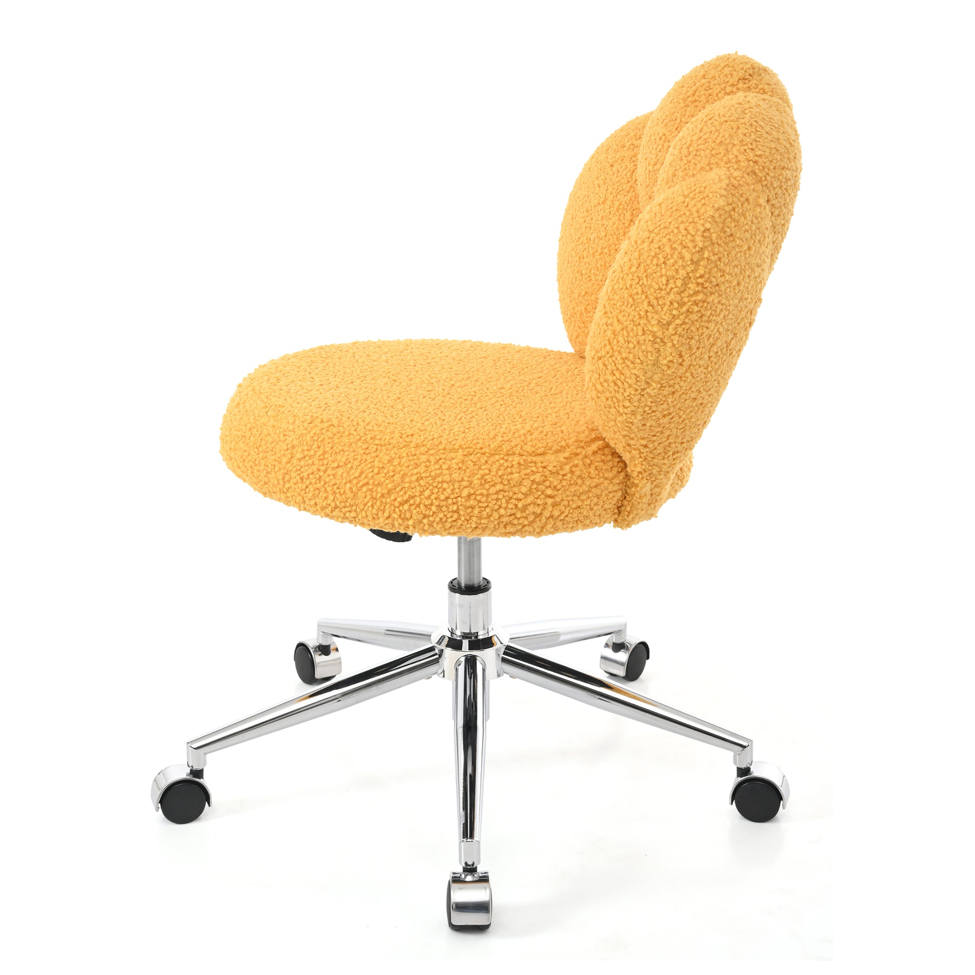 360 Swivel Height Adjustable,Swivel Chair,Teddy Fabric,Home Office Chair Yellow Teddy