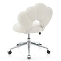 360 Swivel Height Adjustable,Swivel Chair,Teddy Fabric,Home Office Chair White Teddy