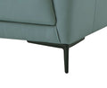 Mesut Sofa, Light Blue Top Grain Leather & Black Finish Lv02387 Light Blue Leather