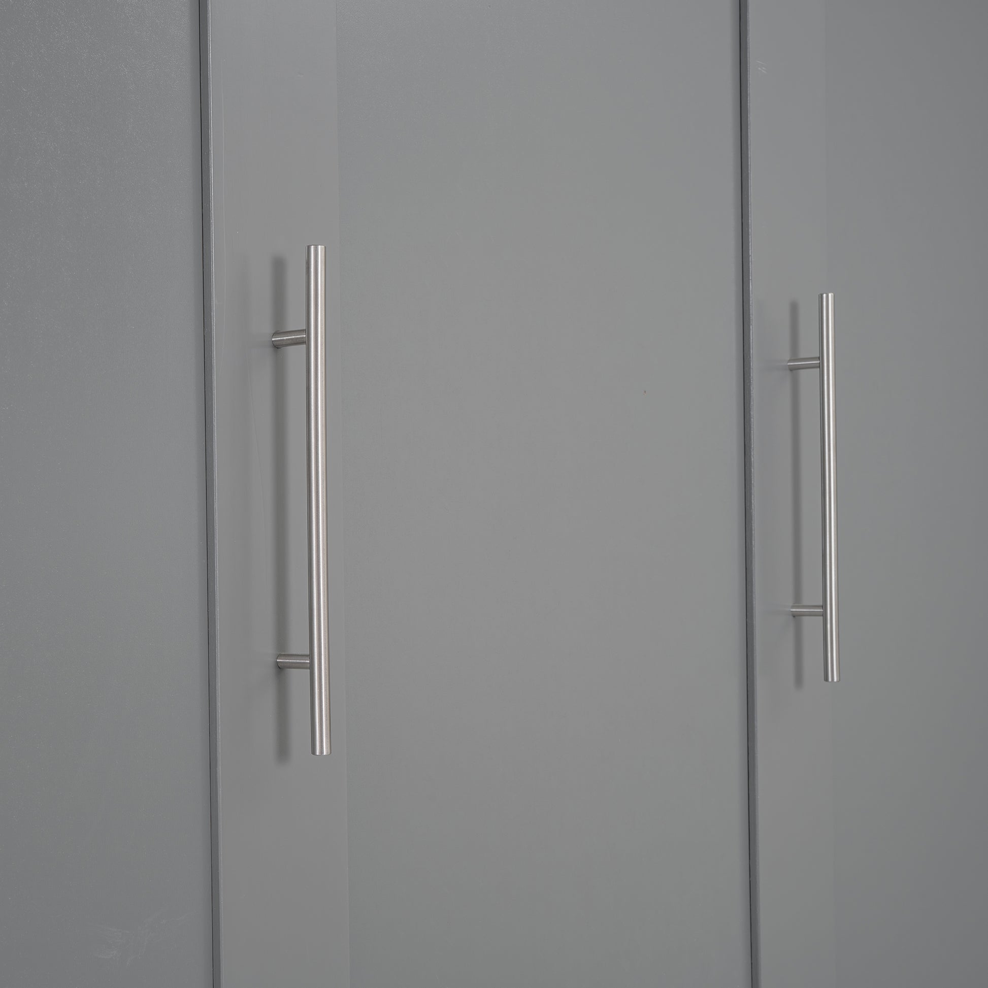 Full Size Murphy Bed Wall Bed With Shelves And Led Lights,Gray Gray Solid Wood Mdf