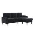 United Storage Sofa Living Room Sofa Cozy Sectional Sofa Black Polyester 3 Seat