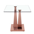 Modern Minimalist Rectangular Glass Dining Table, 0.4 