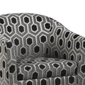 Grey And Black Hexagon Print Barrel Back Accent Chair Grey Primary Living Space Transitional Foam Upholstered