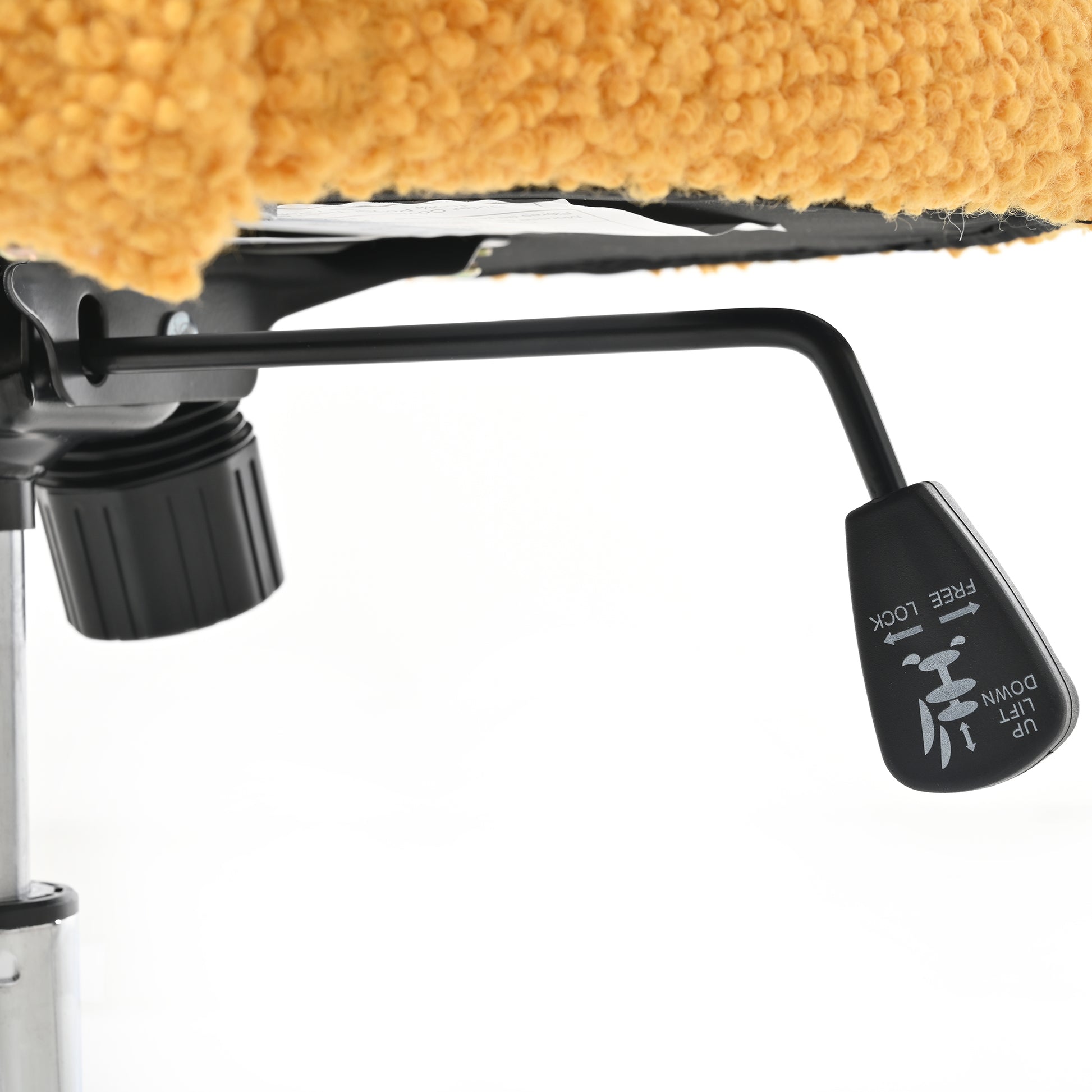 360 Swivel Height Adjustable,Swivel Chair,Teddy Fabric,Home Office Chair Yellow Teddy