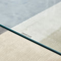 Modern Minimalist Rectangular Glass Dining Table, 0.4 