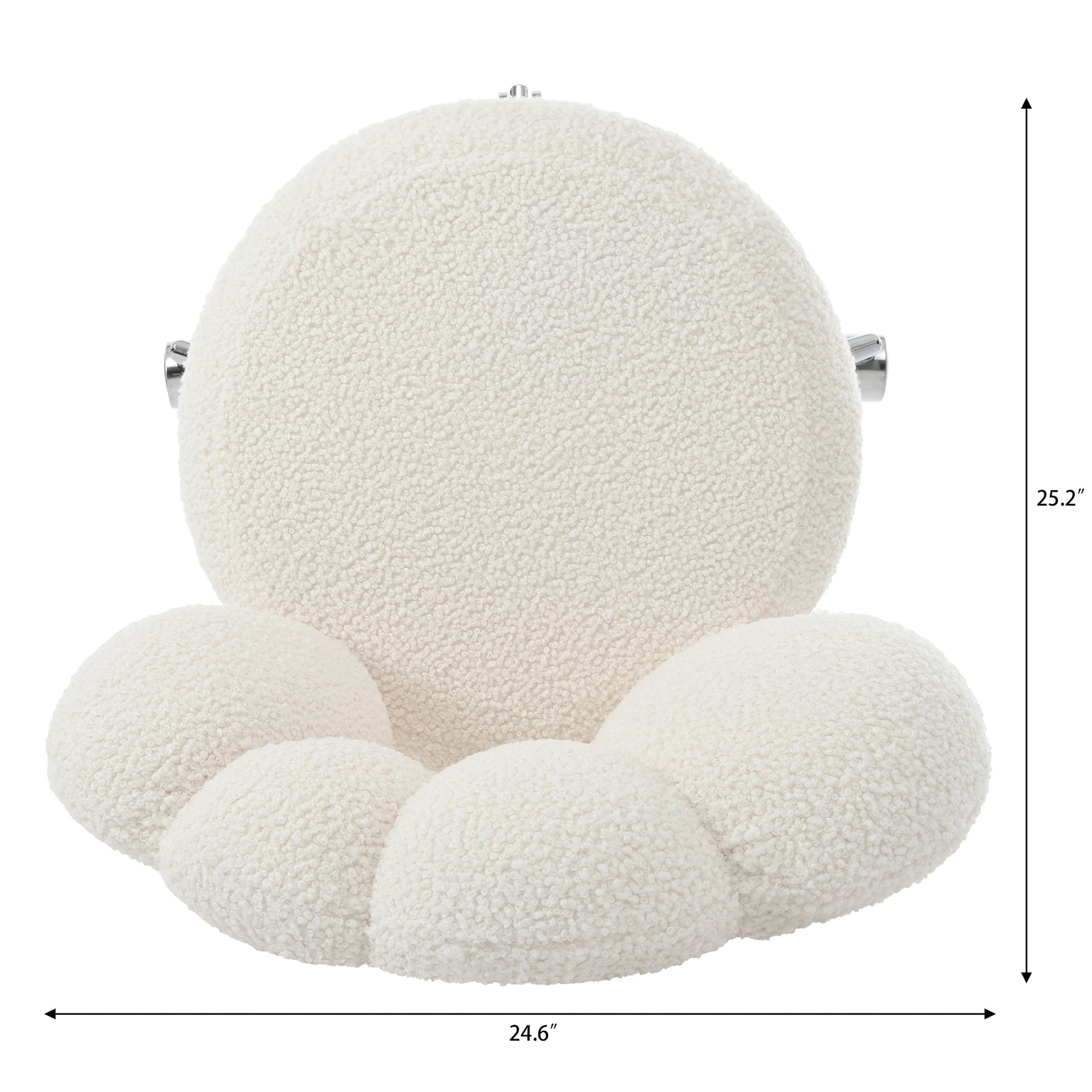 360 Swivel Height Adjustable,Swivel Chair,Teddy Fabric,Home Office Chair White Teddy