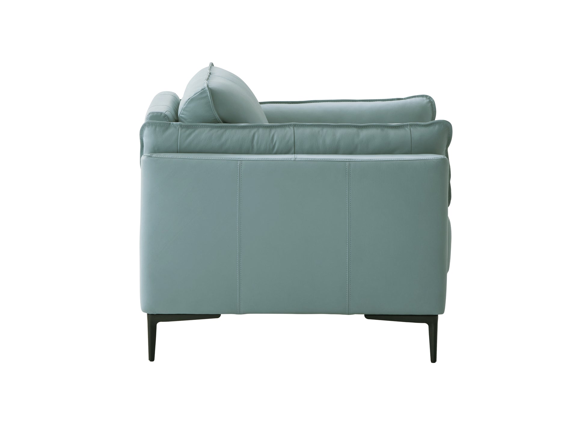 Mesut Chair, Light Blue Top Grain Leather & Black Finish Lv02389 Light Blue Leather