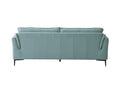 Mesut Sofa, Light Blue Top Grain Leather & Black Finish Lv02387 Light Blue Leather