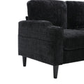 United Storage Sofa Living Room Sofa Cozy Sectional Sofa Black Polyester 3 Seat