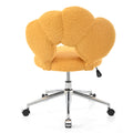 360 Swivel Height Adjustable,Swivel Chair,Teddy Fabric,Home Office Chair Yellow Teddy