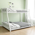 Metal Bunk Bed Twin Over Full Size With Removable Stairs, Heavy Duty Sturdy Frame With 12