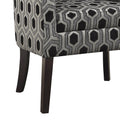 Grey And Black Hexagon Print Barrel Back Accent Chair Grey Primary Living Space Transitional Foam Upholstered