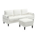 United Storage Sofa Living Room Sofa Cozy Sectional Sofa Beige Chenille 3 Seat
