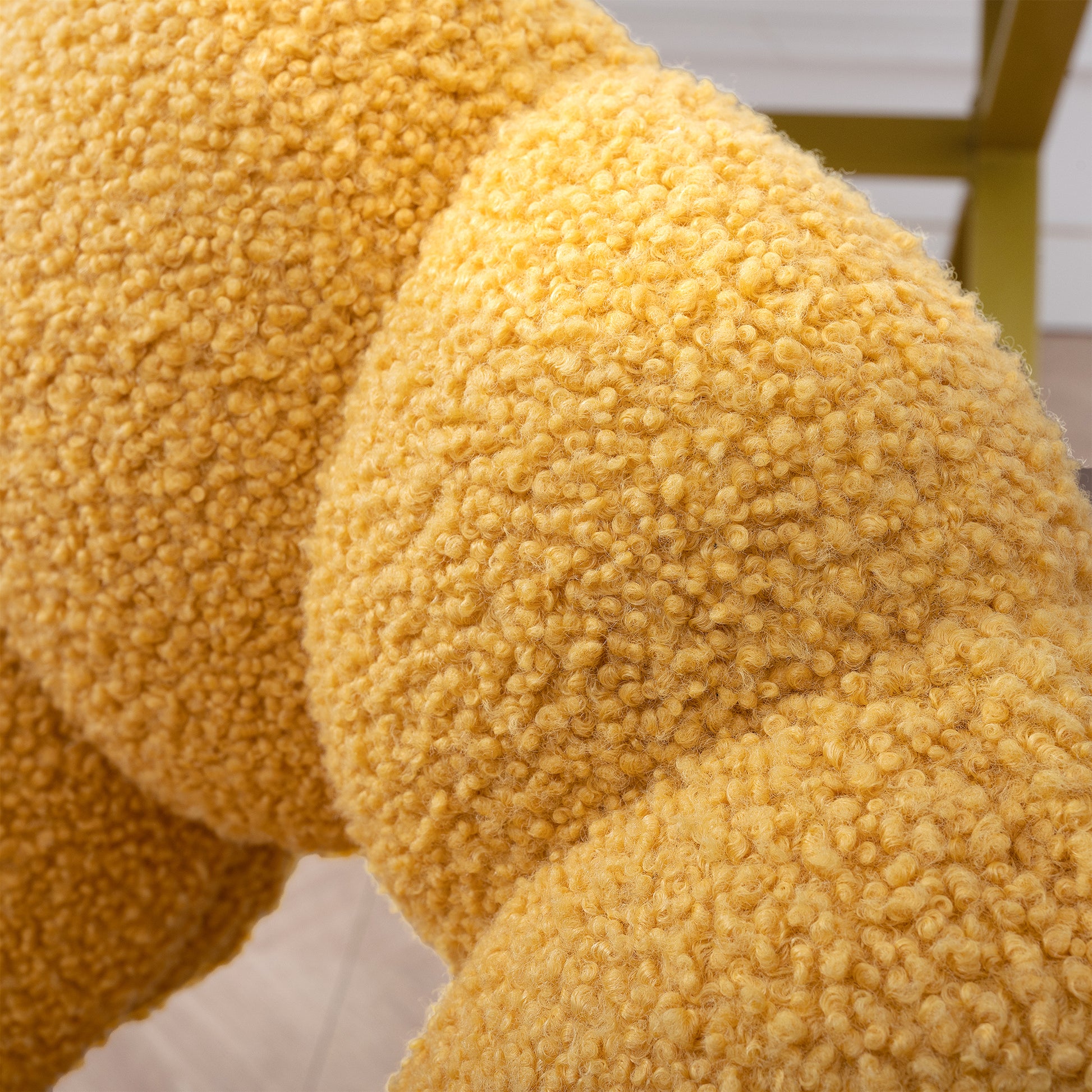 360 Swivel Height Adjustable,Swivel Chair,Teddy Fabric,Home Office Chair Yellow Teddy