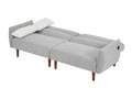 Convertible Futon Sofa Bed, Adjustable Couch Sleeper, Modern Couch Corduroy Fabric Comfy Sofa Bed With Wooden Legs & 2 Pillows For Apartment, Living Room, Studio. Grey Gray Foam Corduroy