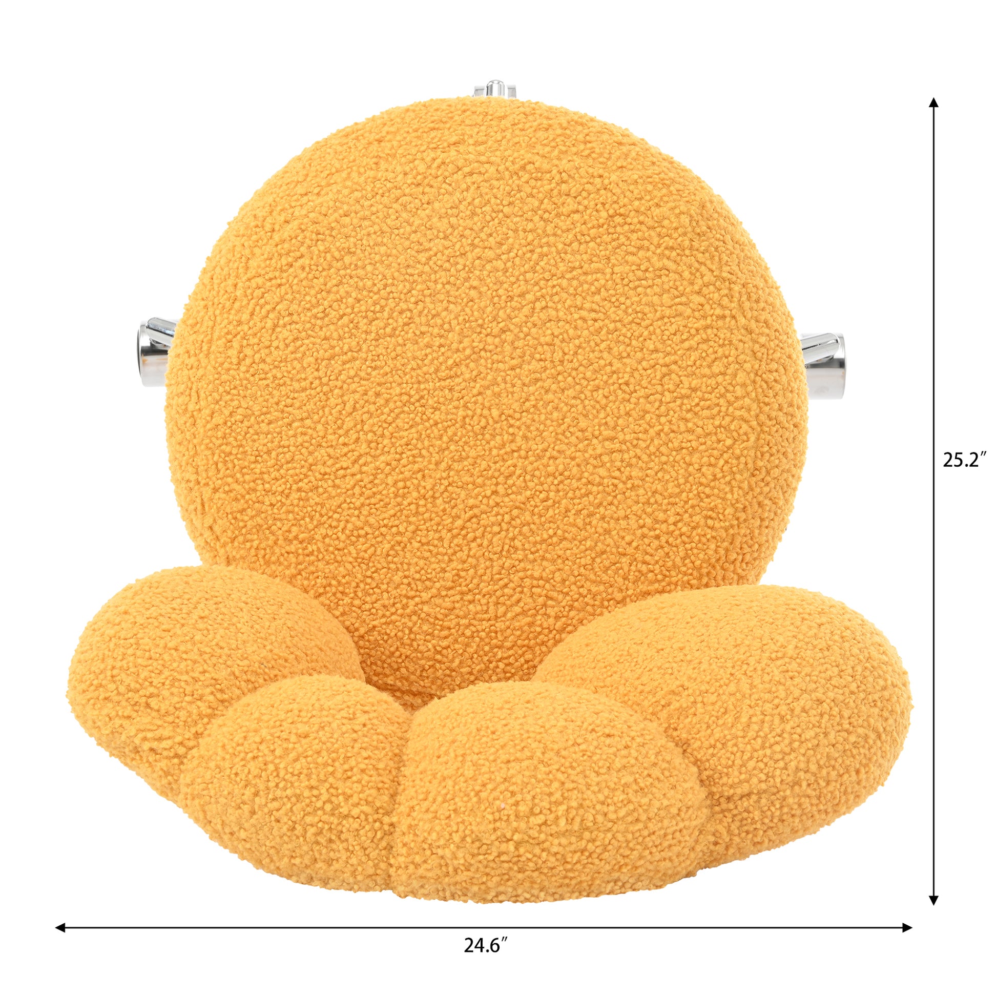 360 Swivel Height Adjustable,Swivel Chair,Teddy Fabric,Home Office Chair Yellow Teddy