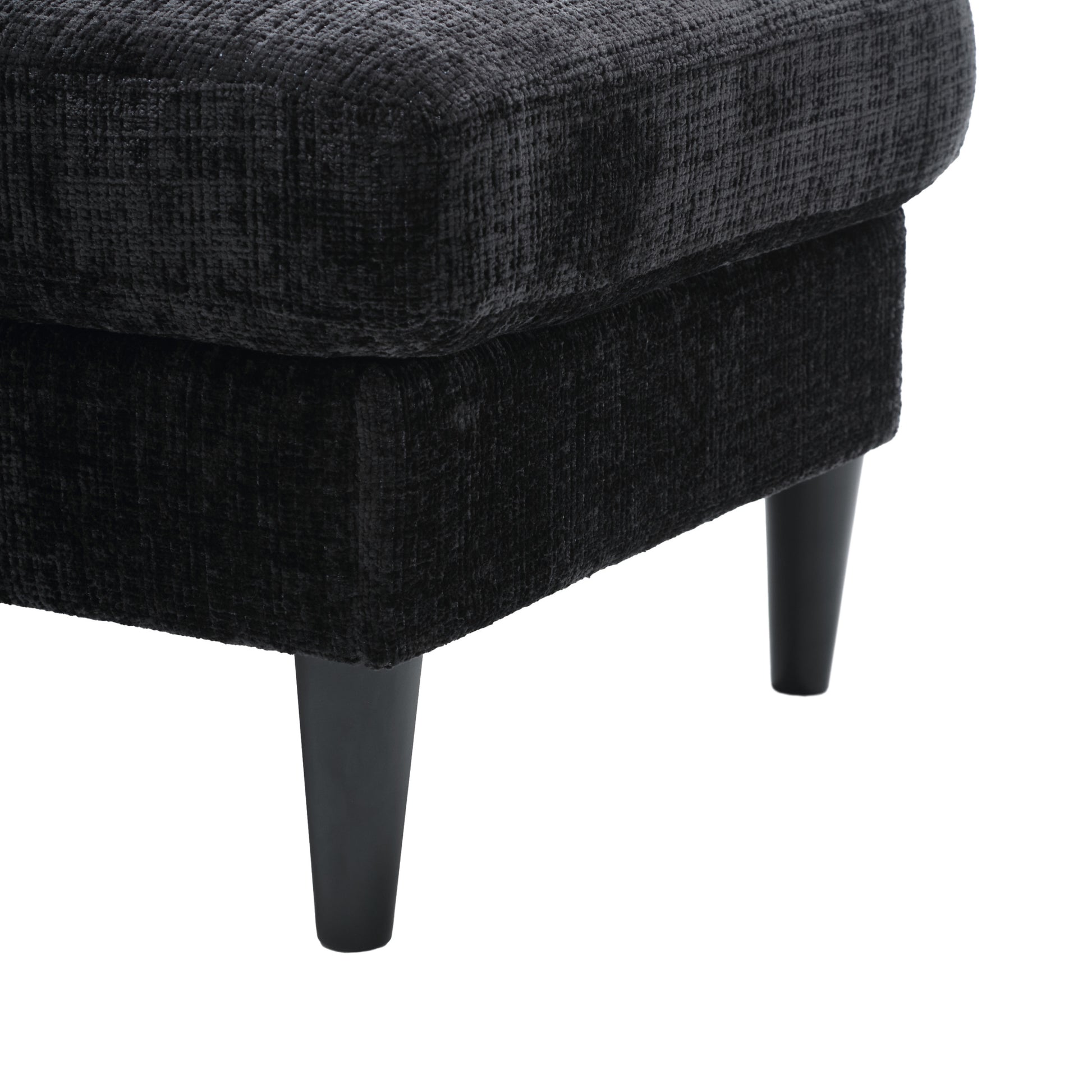 United Storage Sofa Living Room Sofa Cozy Sectional Sofa Black Polyester 3 Seat