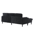 United Storage Sofa Living Room Sofa Cozy Sectional Sofa Black Polyester 3 Seat