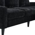 United Storage Sofa Living Room Sofa Cozy Sectional Sofa Black Polyester 3 Seat
