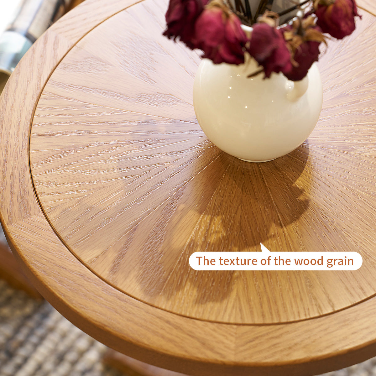 2 Piece Modern Farmhouse Living Room Coffee Table Set, Stylish And Elegant Nesting Round Wooden Table,Side End Table Set For Living Room,Bedroom Brown Wood