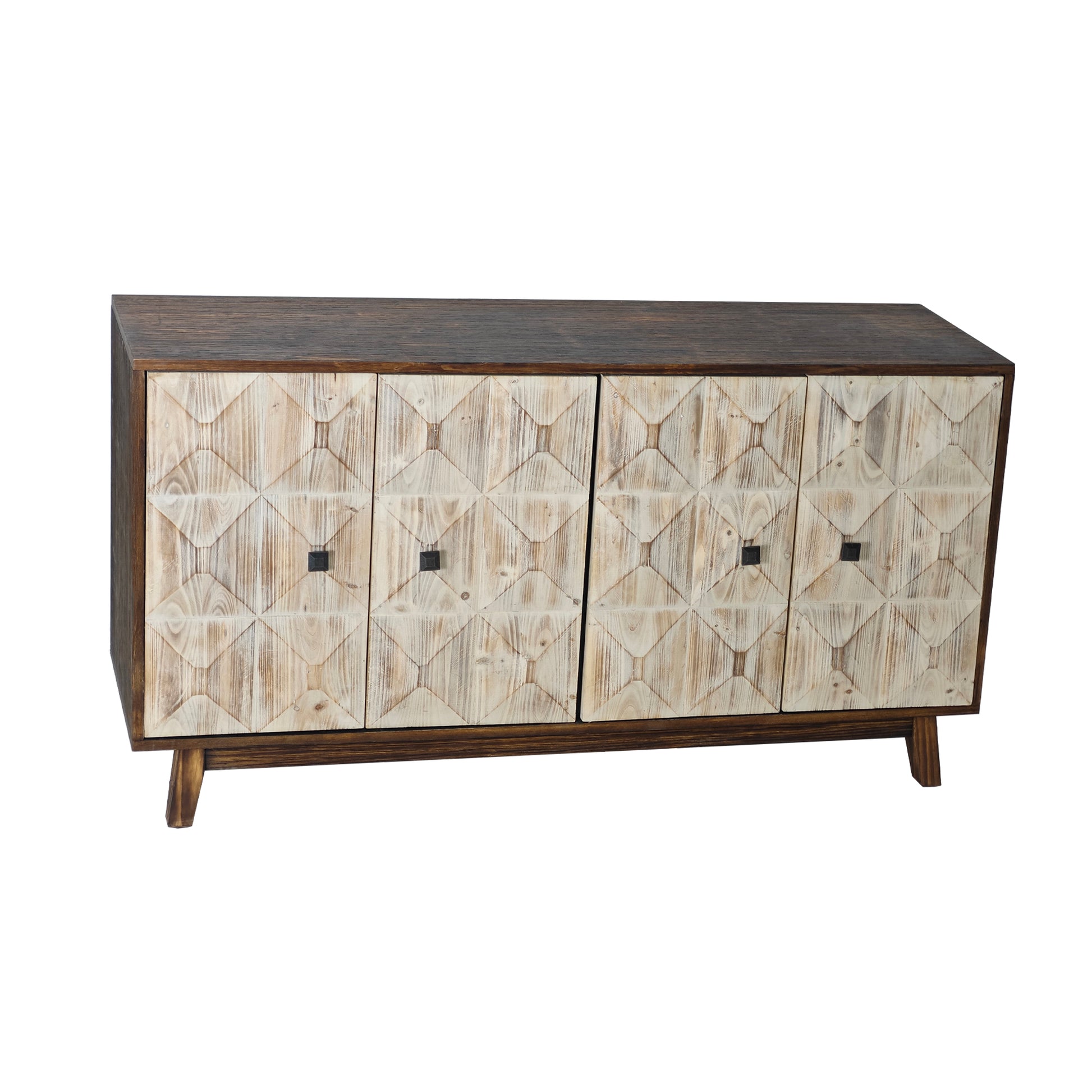 59.84" 4 Doors Vintage Sideboard ,Freestanding Sideboard Storage Cabinet Entryway Floor Cabinet For Living Room Office Bedroom,Natural Natural Mdf Metal