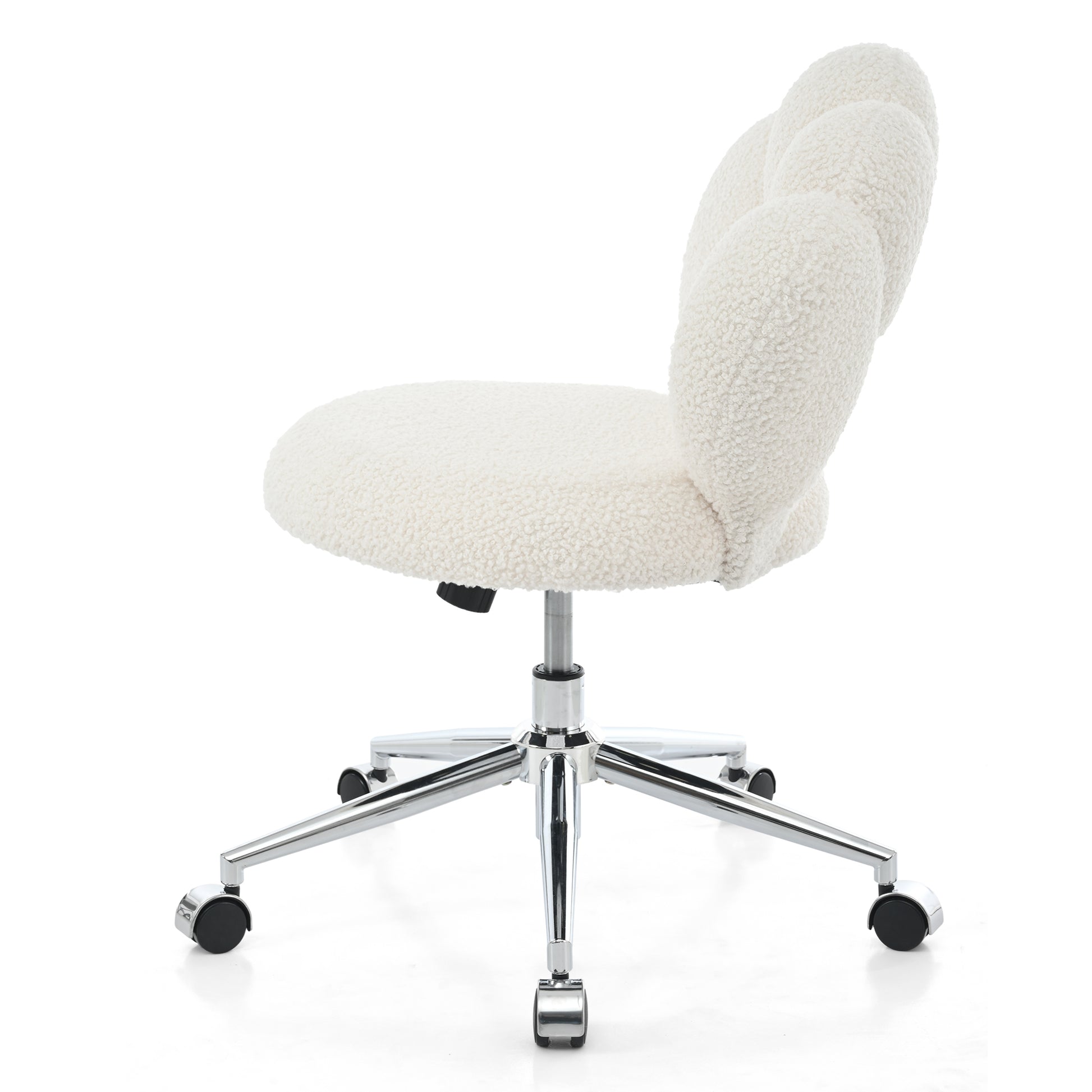 360 Swivel Height Adjustable,Swivel Chair,Teddy Fabric,Home Office Chair White Teddy